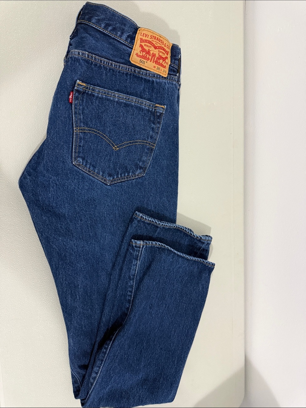 Levi's Men's Blue Straight-Leg Jeans 501 36x34